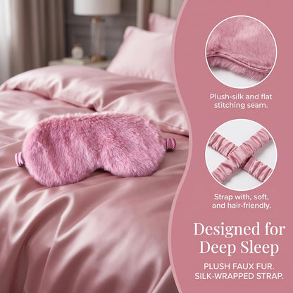 Plush Satin-Lined Sleep Mask Set