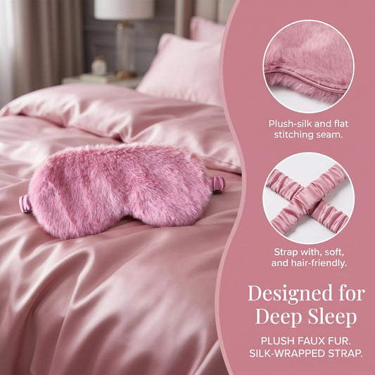 Plush Satin-Lined Sleep Mask Set