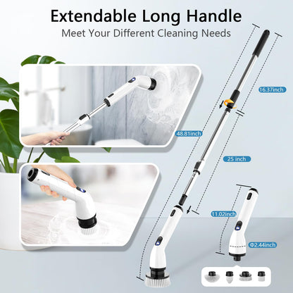 Cordless Telescopic Spin Scrubber — 9-in-1 Cleaning System