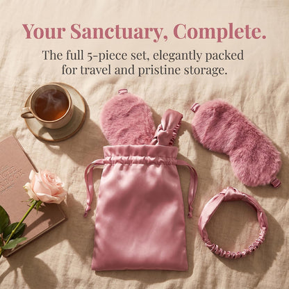 Plush Satin-Lined Sleep Mask Set