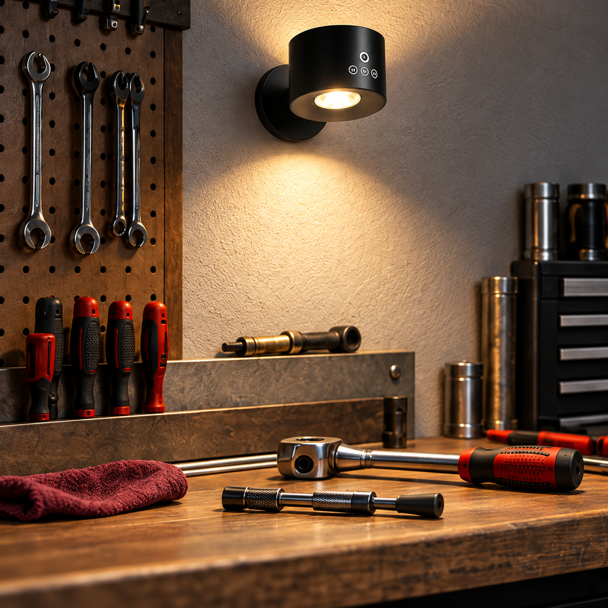 Cordless Magnetic Dual-Beam Wall Light for Garage & Entryway