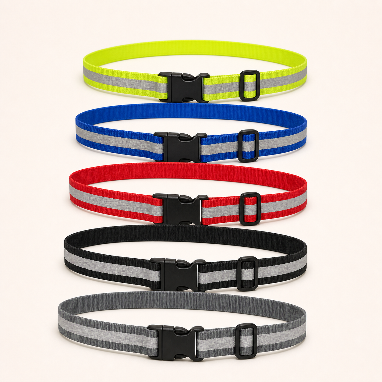 Five-belt assorted-color reflective belt set