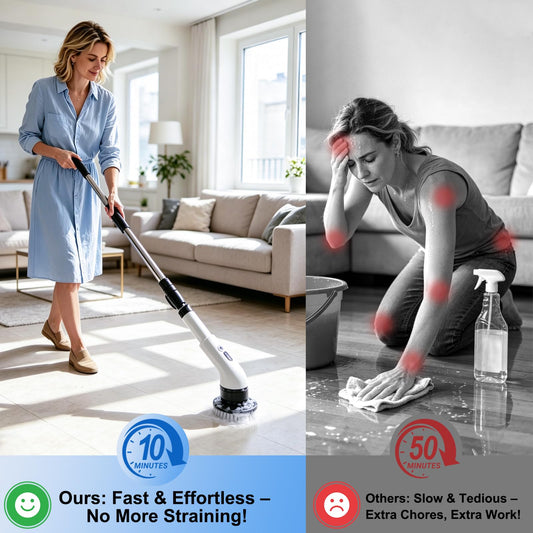 Cordless Telescopic Spin Scrubber — 9-in-1 Cleaning System