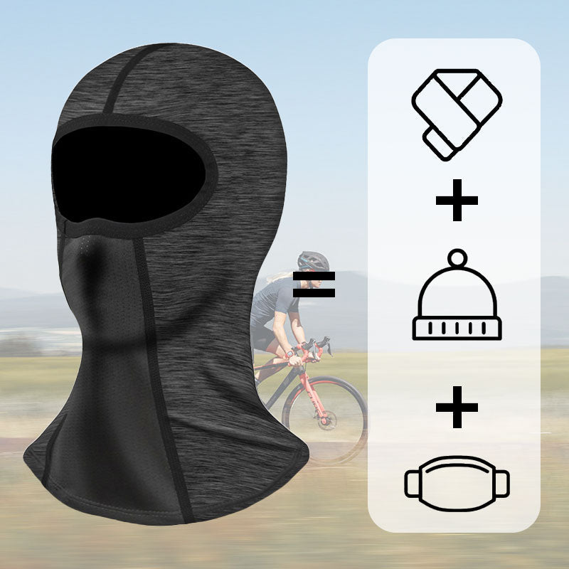 Windproof UV face and neck cover with optional goggles for cycling