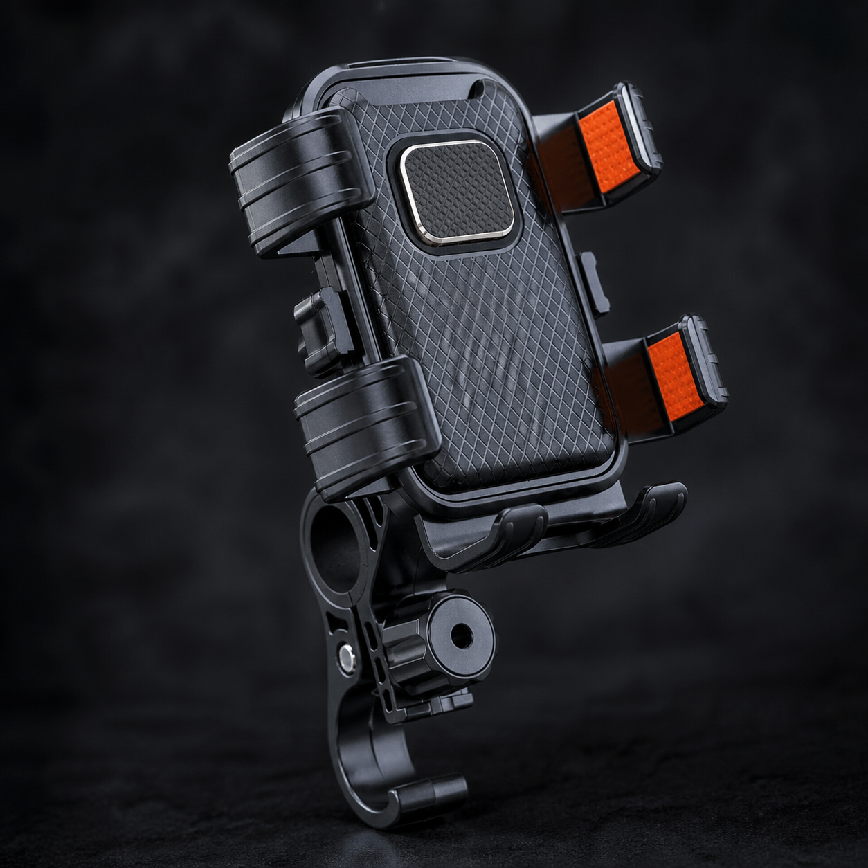 Phone mount clamp and release detail