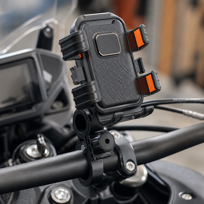 Motorcycle handlebar mount installation detail