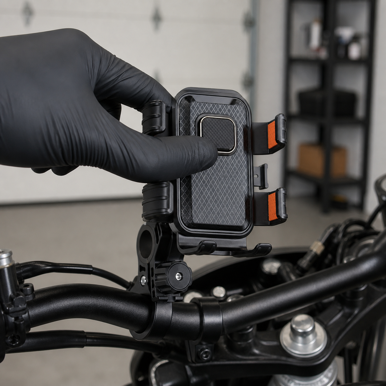 Phone mount release button detail